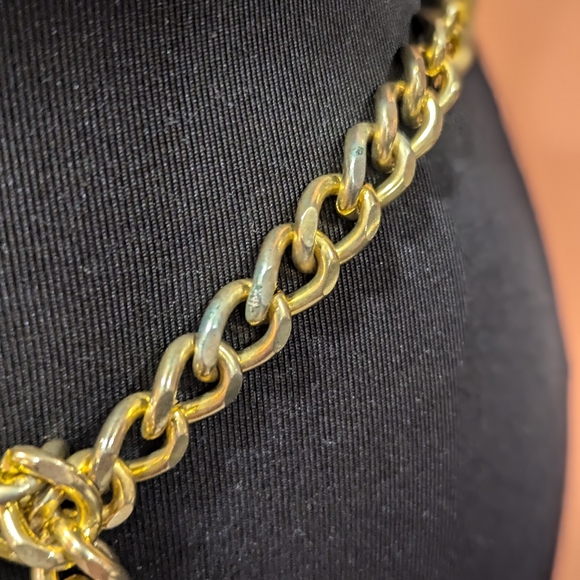 Vintage 80s Chain Belt Long Adjustable Retro Glam Punk Rockstar Girlfriend Vibes - Picture 8 of 15